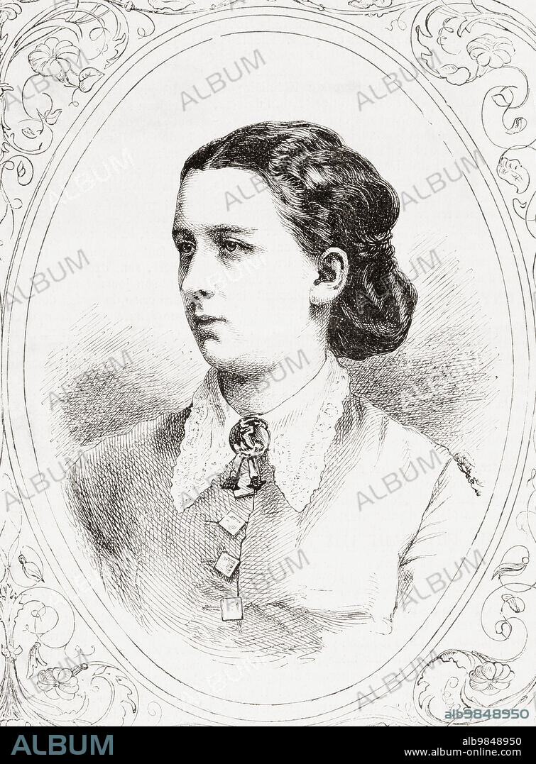 Marie of Hohenzollern-Sigmaringen, 1845 Ã¢â‚¬â€œ 1912. Princess of Hohenzollern-Sigmaringen, wife of Prince Philippe of Belgium, Count of Flanders and mother of King Albert I of Belgium. From L'Univers Illustre published 1867.
