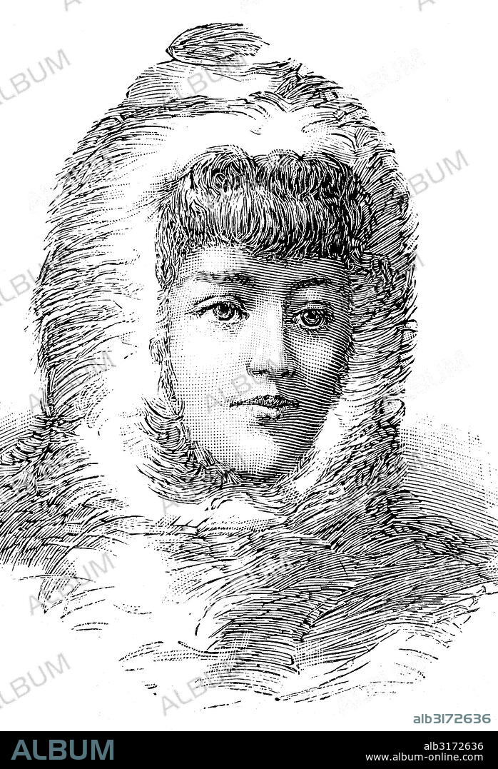 The wife of robert edwin peary, an arctic explorer who claimed to have been the first person to reach the north pole in 1909, historical picture, about 1893.