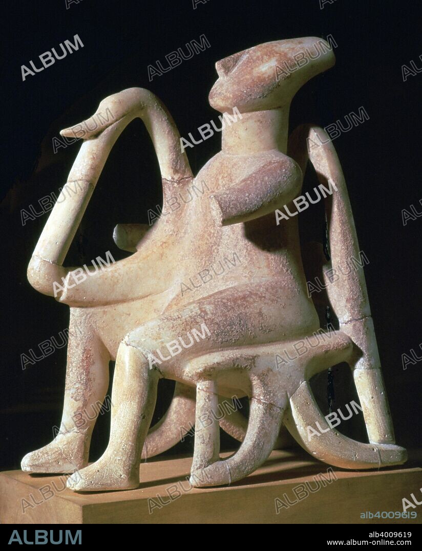 Cycladic harp-player from Keros, made of Parthian marble. From the National Archaeological Museum's collection in Athens.