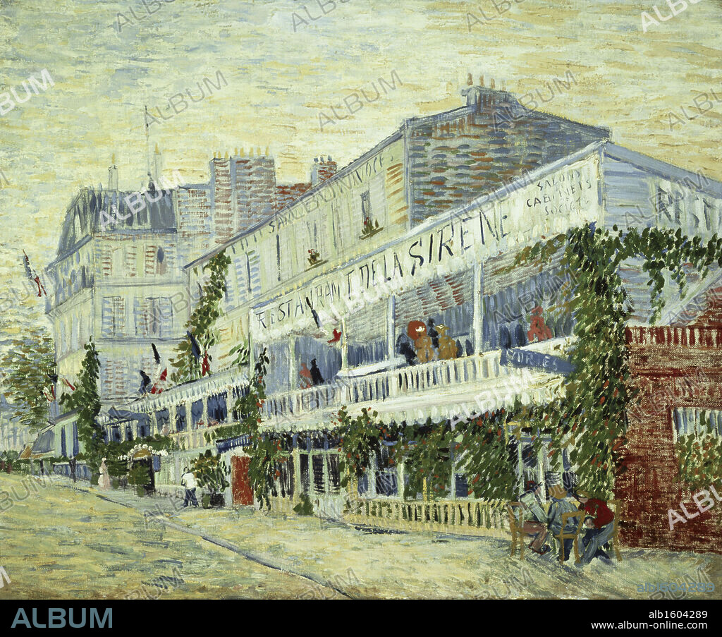 Restaurant de la Sirène at Asnières  1887  Vincent van Gogh (1853-1890 Dutch)  Oil on canvas  Musee d' Orsay, Paris, France.