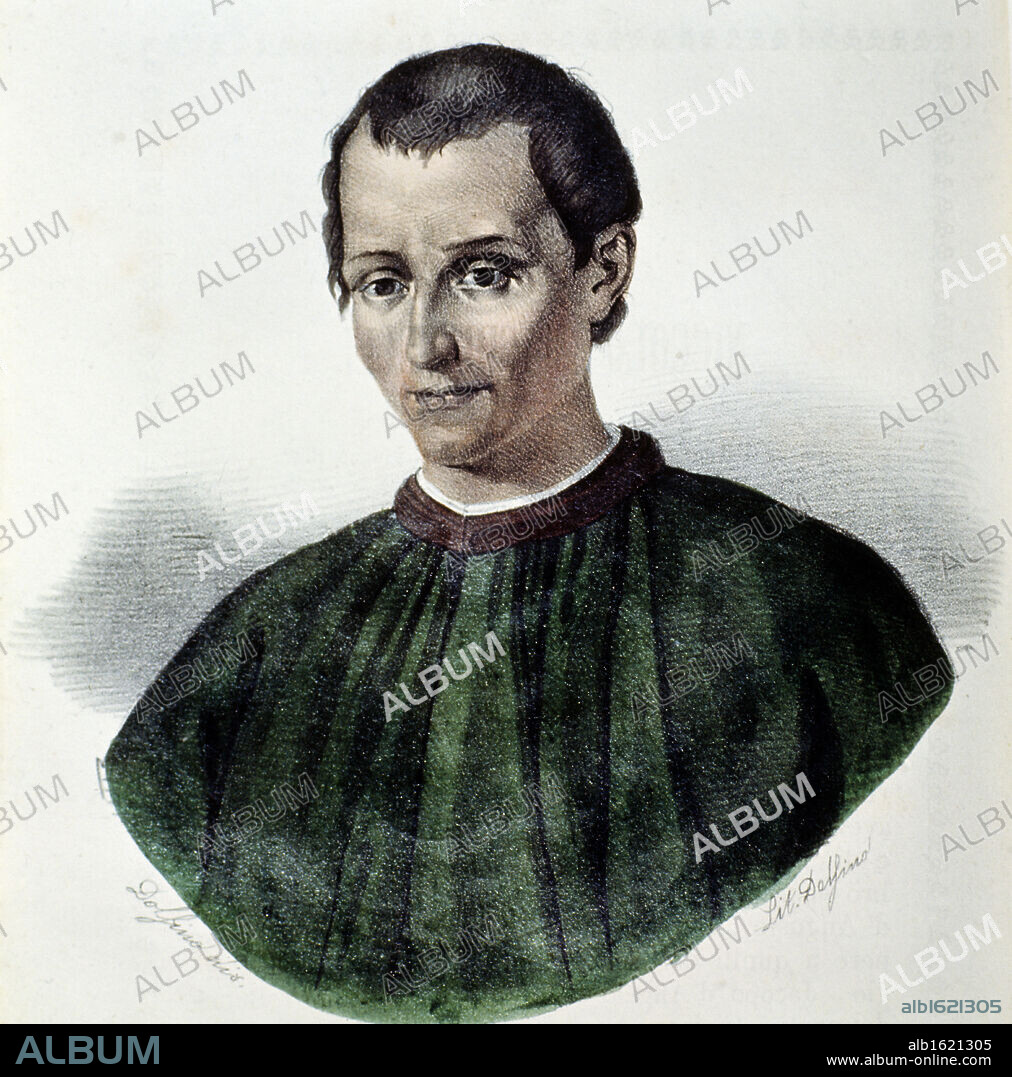 WORLD HISTORY / MISC.. Portrait of Niccolo Machiavelli, Italy, Turin, Biblioteca Nazionale.