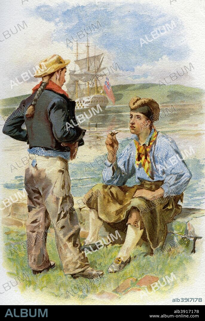 Royal Navy sailors, 18th century (c1890-c1893). A print from Her Majesty's Navy Including its Deeds and Battles, by Lieut Chas Rathbone Low, Volume I, JS Virtue & Co, London, 1890-1893.