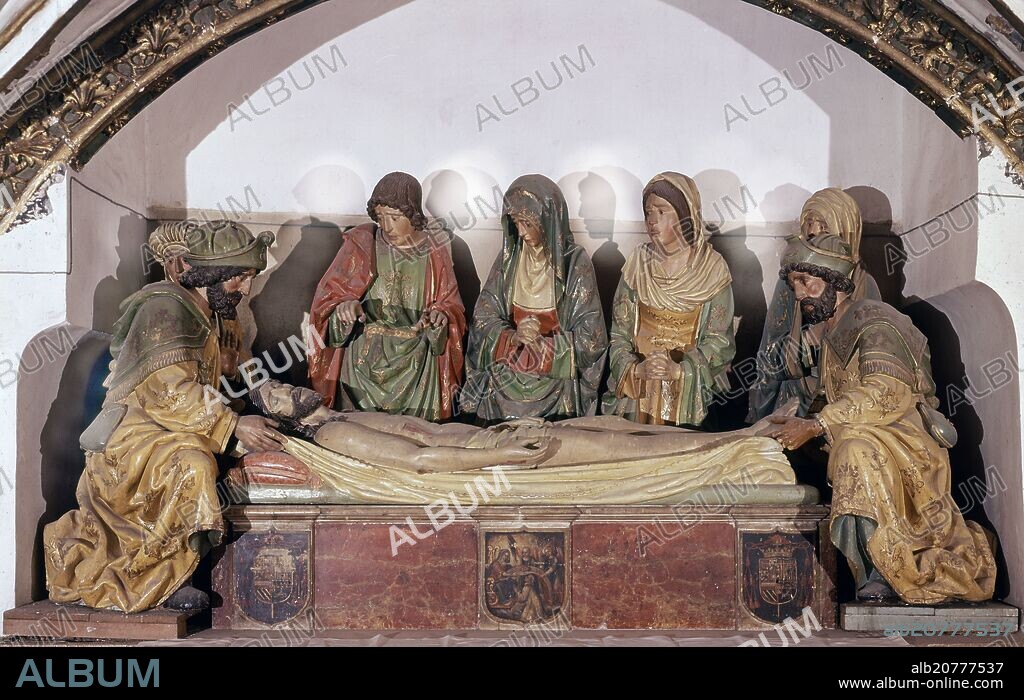 DIEGO COPIN DE HOLANDA-MAESTRO ESCULTOR. EL SANTO ENTIERRO 1514 MADERA POLICROMADA 336 X 164 X 110 CM ESCULTURA RENACENTISTA.