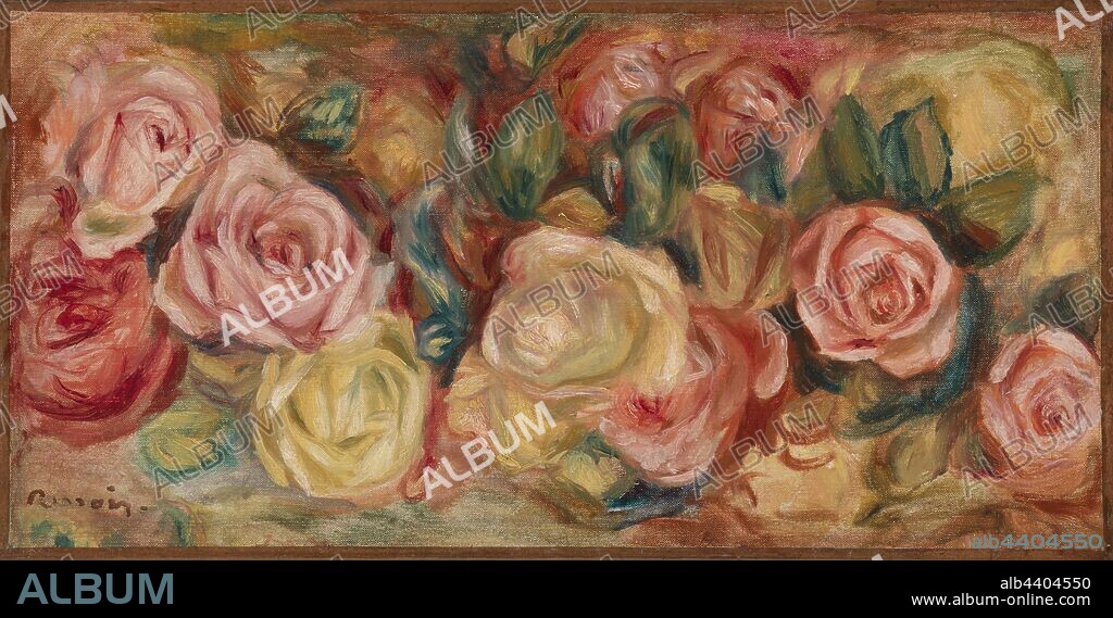 Pierre-Auguste Renoir: Roses (Roses), Pierre-Auguste Renoir, c. 1912, Oil on canvas, Overall: 8 7/8 x 17 5/8 in. (22.5 x 44.7 cm).