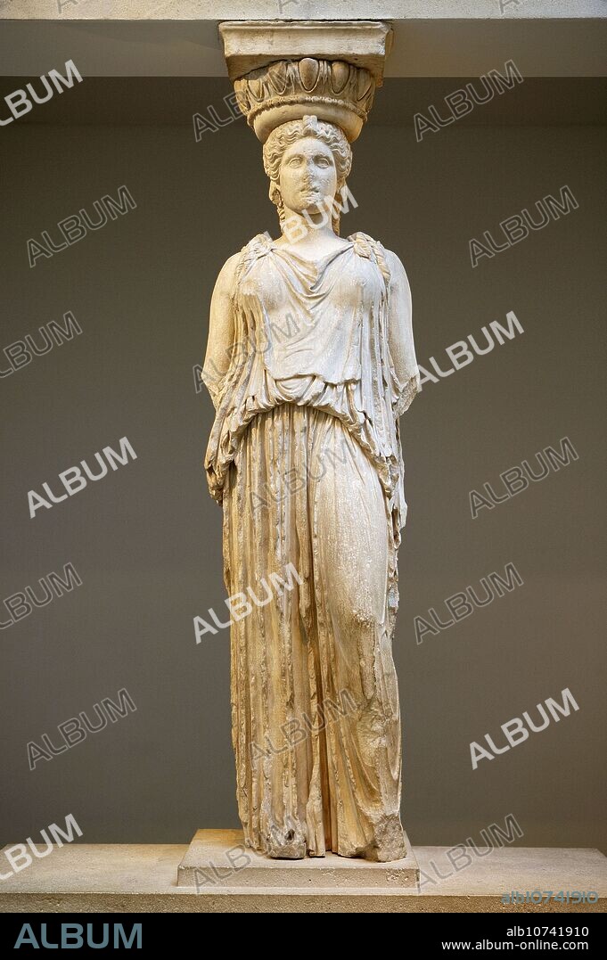 Caryatid from the Erechtheion, Athens & the Acropolis, The British Museum, London. England. UK.