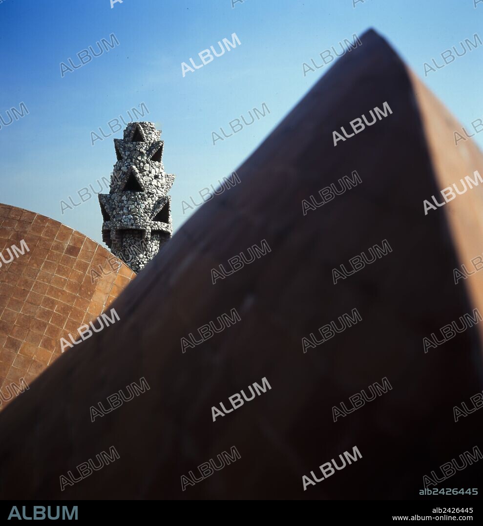 ANTONI GAUDÍ. Palau Güell. Chimney roof detail.