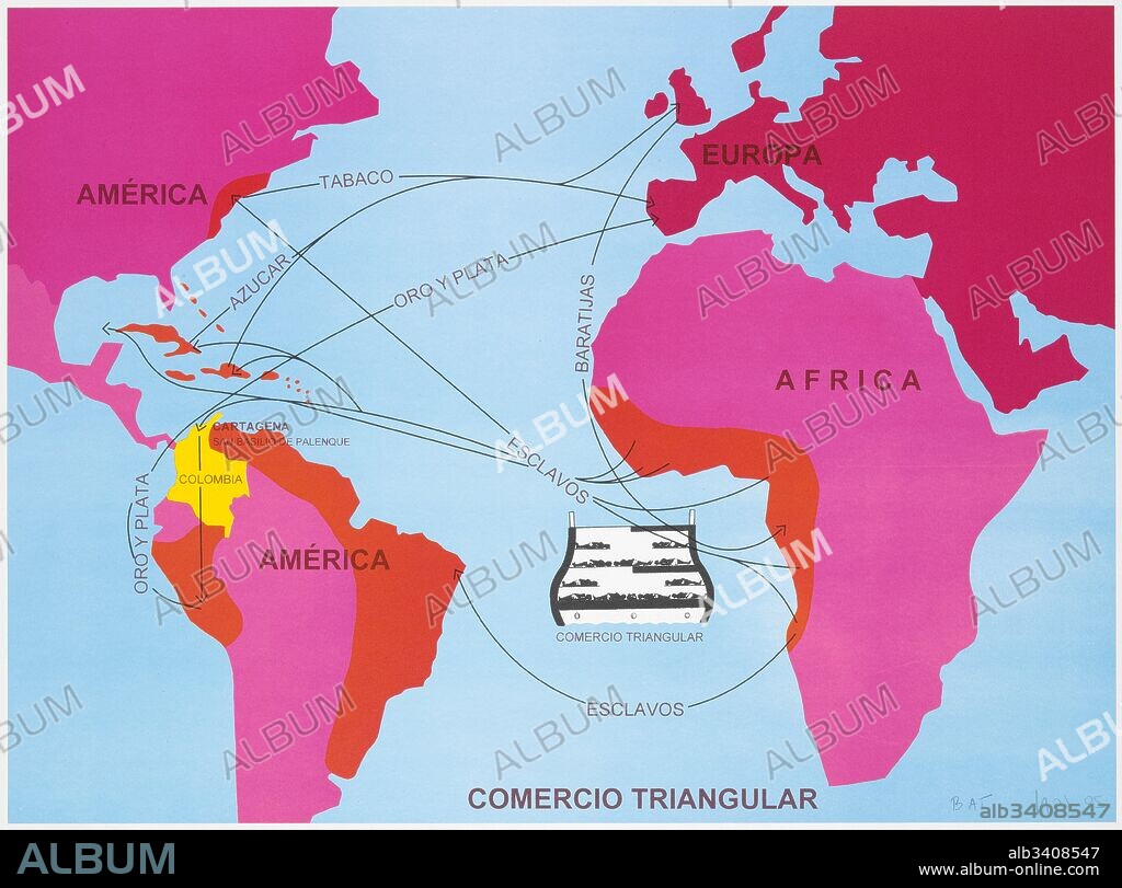 Ana Mercedes Hoyos / 'Triángulo comercial' , 2005, litografía, 56,0x76,0 cm.