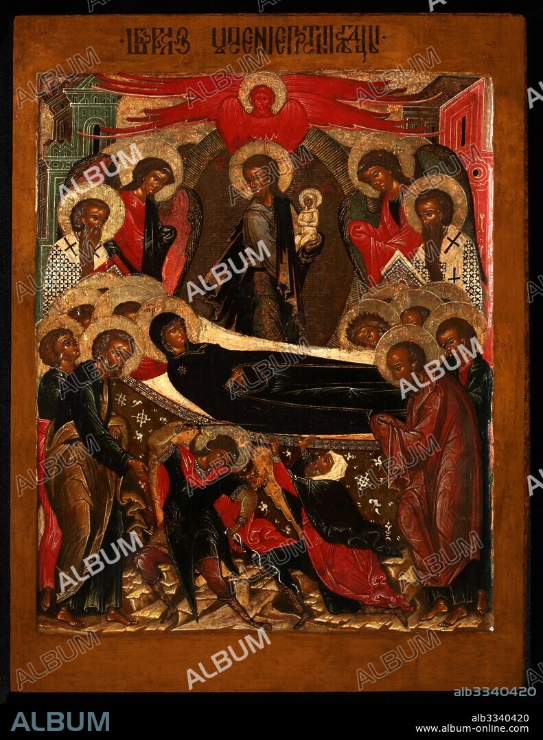 RUSSIAN ICON. The Dormition of the Virgin.
