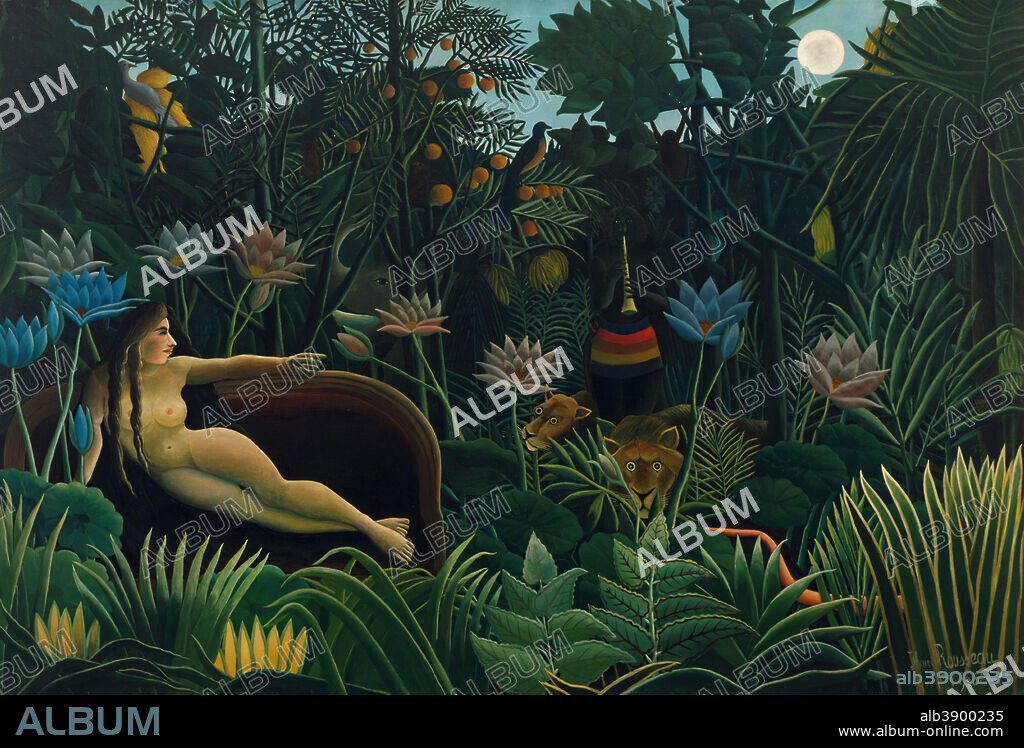 HENRI ROUSSEAU. Le Rêve / The Dream. Date/Period: 1910. Painting. Oil on canvas. Height: 204.5 cm (80.5 in); Width: 298.5 cm (117.5 in).