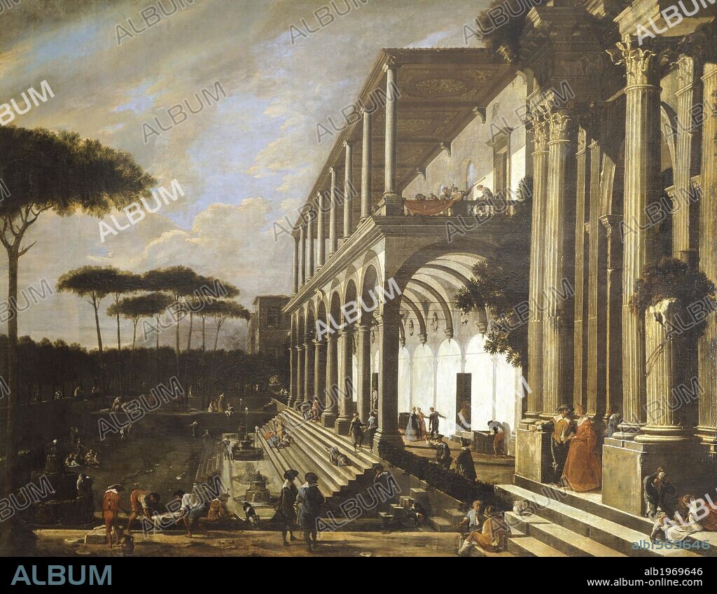 Feast in the Villa of Poggioreale, by Viviano Codazzi (ca 1604-1670).