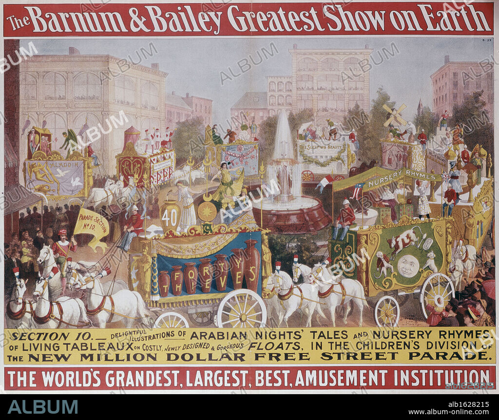 Greatest Show on Earth, Barnum and Bailey Circus, poster.