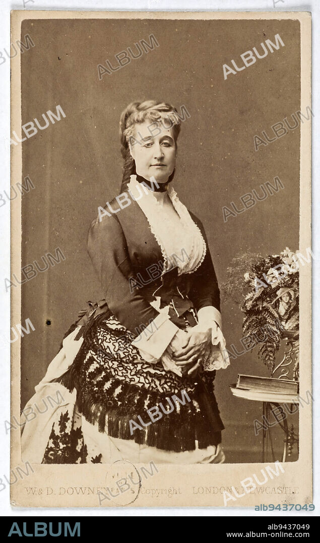 Portrait of Empress Eugenie, (Eugénie de Montijo), (1826-1920), Downey, W. & D., Photographer, Between 1870 and 1890, 2nd half of the 19th century, Photography, Graphic arts, Photography, Albumen paper print, Dimensions - Work: Height: 9.2 cm, Width: 5.7 cm, Dimensions: Height: 10.3 cm, Width: 6.3 cm.