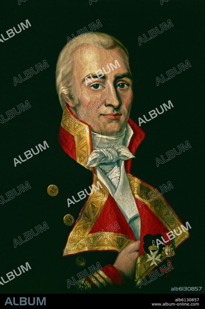 ANONIMO SIGLO XIX. SANTIAGO DE LINIERS (1753-1810) ADMINISTRADOR COLONIAL MARINO Y VIRREY DE RIO DE LA PLATA.