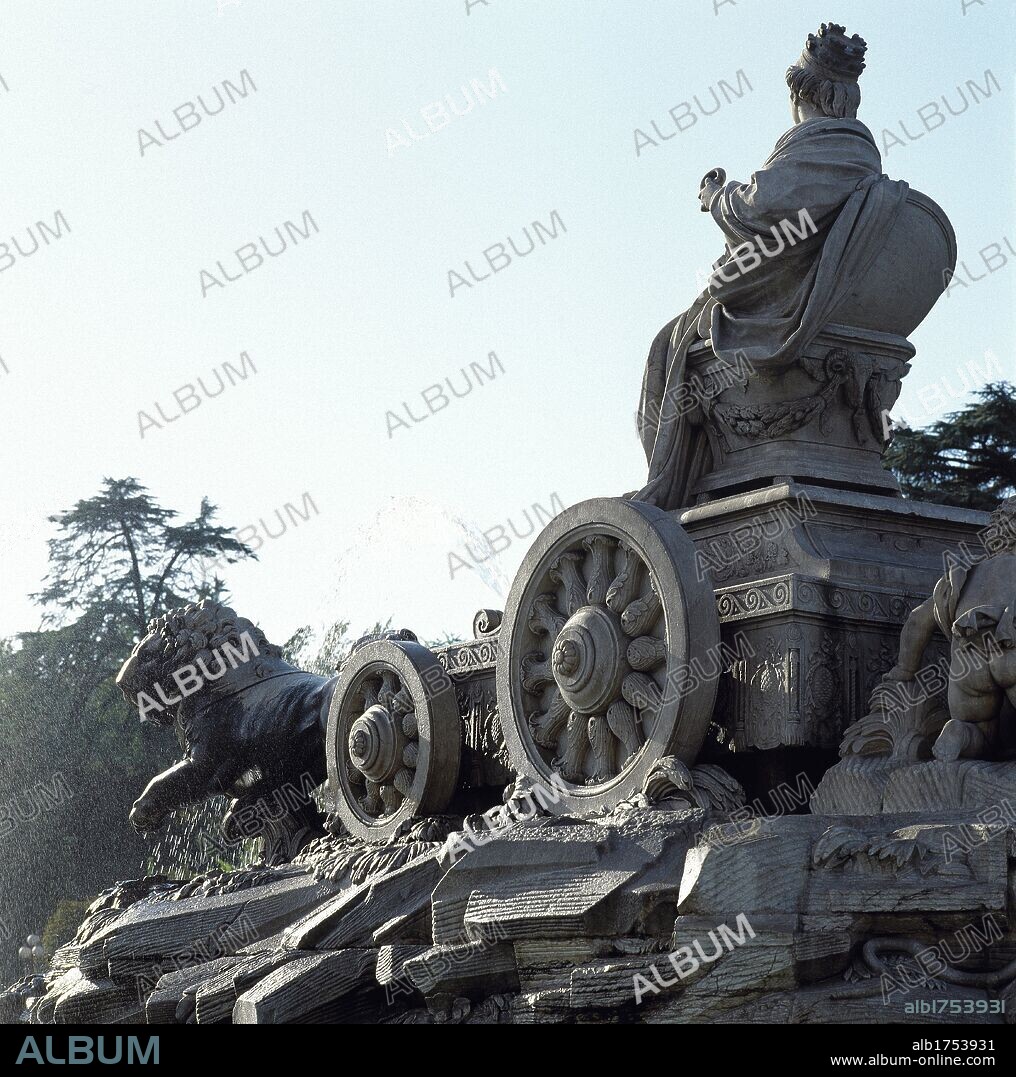 ARTE SIGLO XVIII. ESPAÑA. DIOSA CIBELES, obra de Francisco GUTIERREZ (San Vicente de Arévalo, 1727-Madrid, 1782). Pertenece al conjunto de la FUENTE DE CIBELES. MADRID. España.