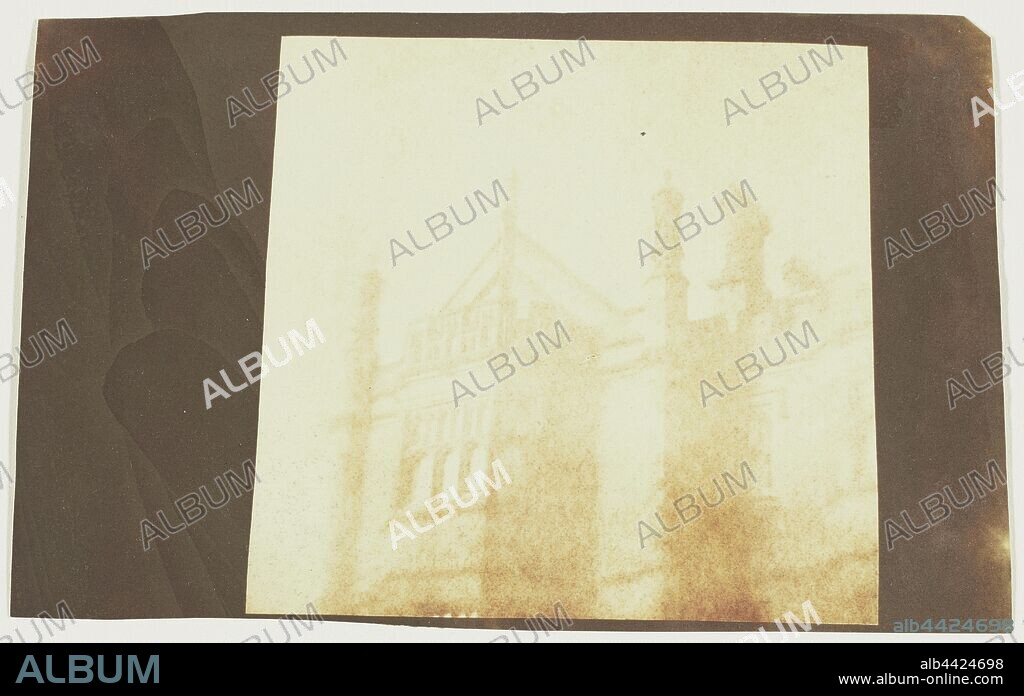 Roofline of Margam Castle, the Home of C.R.M. Talbot, William Henry Fox Talbot (English, 1800 - 1877), December 1839?, Salted paper print from a photogenic drawing negative fixed with iodide, 10 × 11 cm (3 15/16 × 4 5/16 in.).