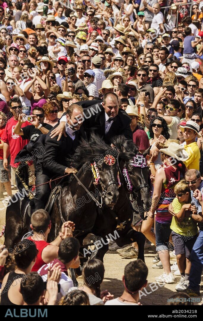 Pruebas de los juegos del Pla, Fiestas de Sant Joan. Ciutadella.Menorca,Islas Baleares,españa.