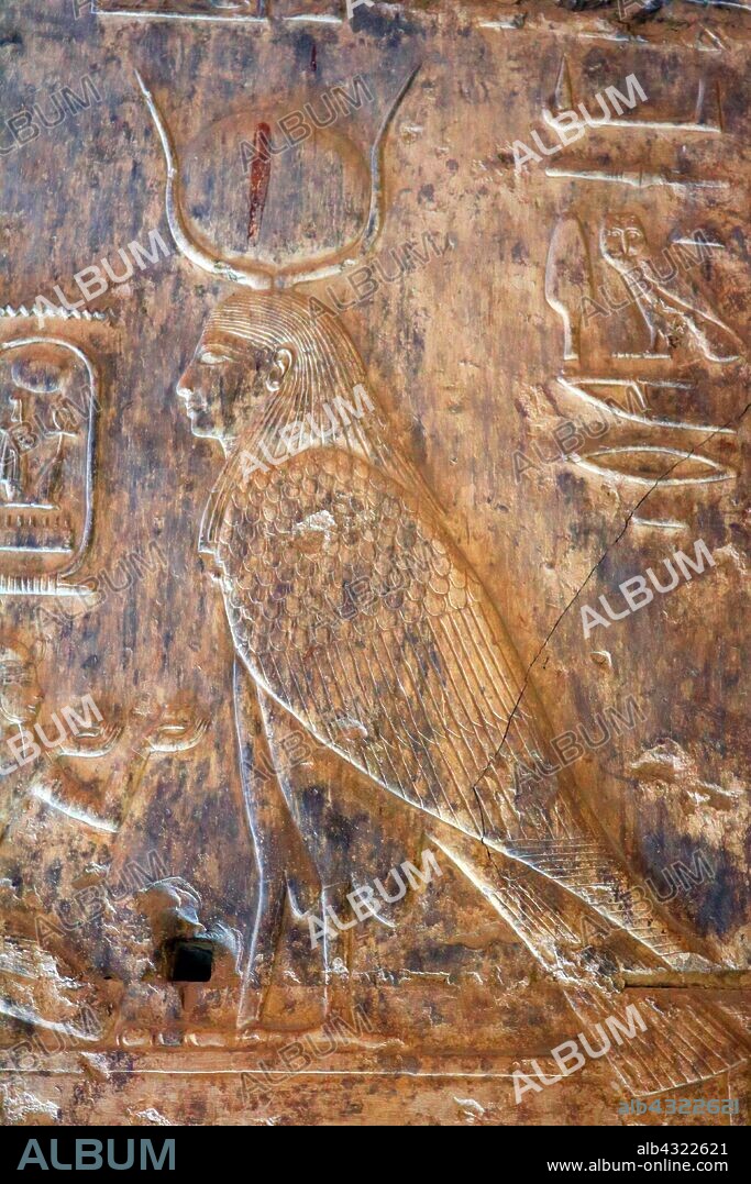 Abydos, one of the oldest cities of ancient Egypt, Goddess Isis as a bird.