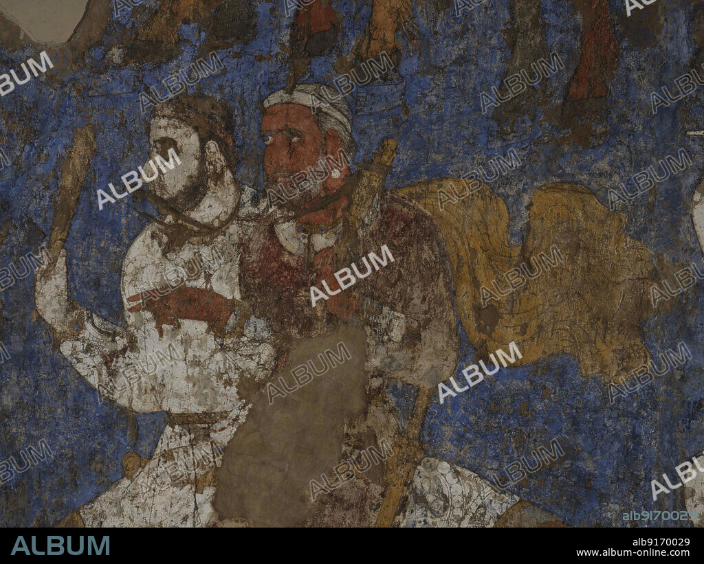 SOGDIAN ART. Afrasiab murals: West wall: Ambassadors (Detail).
