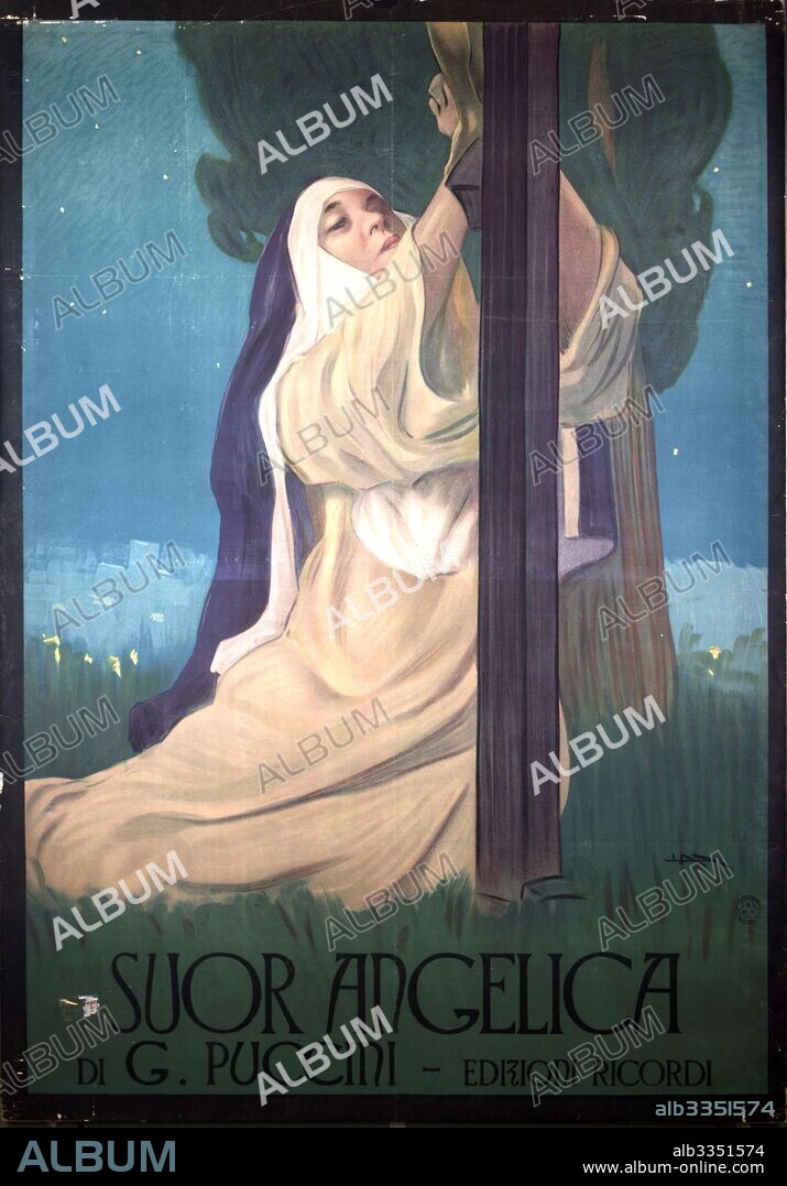 LEOPOLDO METLICOVITZ. Poster for the opera Suor Angelica (Sister Angelica) by Giacomo Puccini.