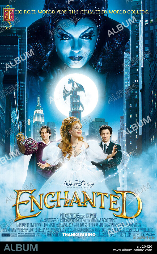 Poster of ENCHANTED, 2007, directed by KEVIN LIMA. Copyright WALT DISNEY PICTURES.
