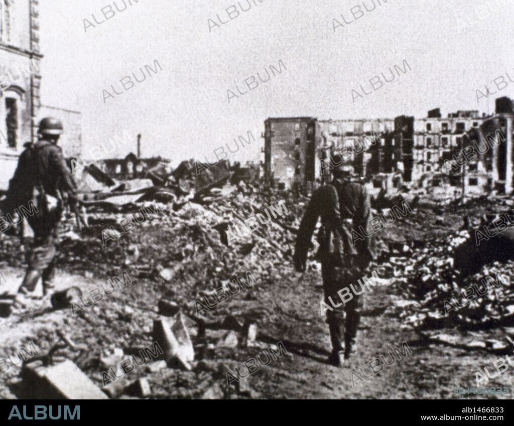 SEGUNDA GUERRA MUNDIAL (1939-1945). BATALLA DE STALINGRADO (agosto de 1942-febrero de 1943). "ZONA DE LA CIUDAD DE STALINGRADO OCUPADA POR TROPAS ALEMANAS" (octubre de 1942). URSS.
