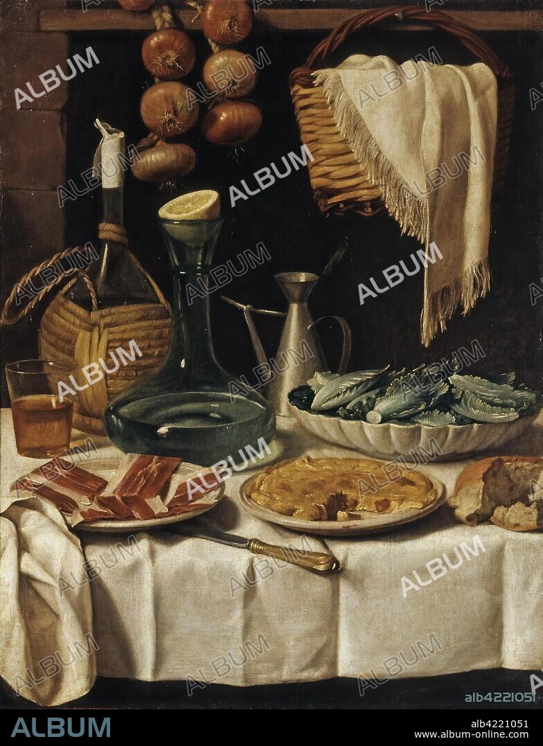 CARLO MAGINI. 'Still Life with Wickered Bottle'. Italy, 18th - early 19th century. Dimensions: 75x58,5 cm.