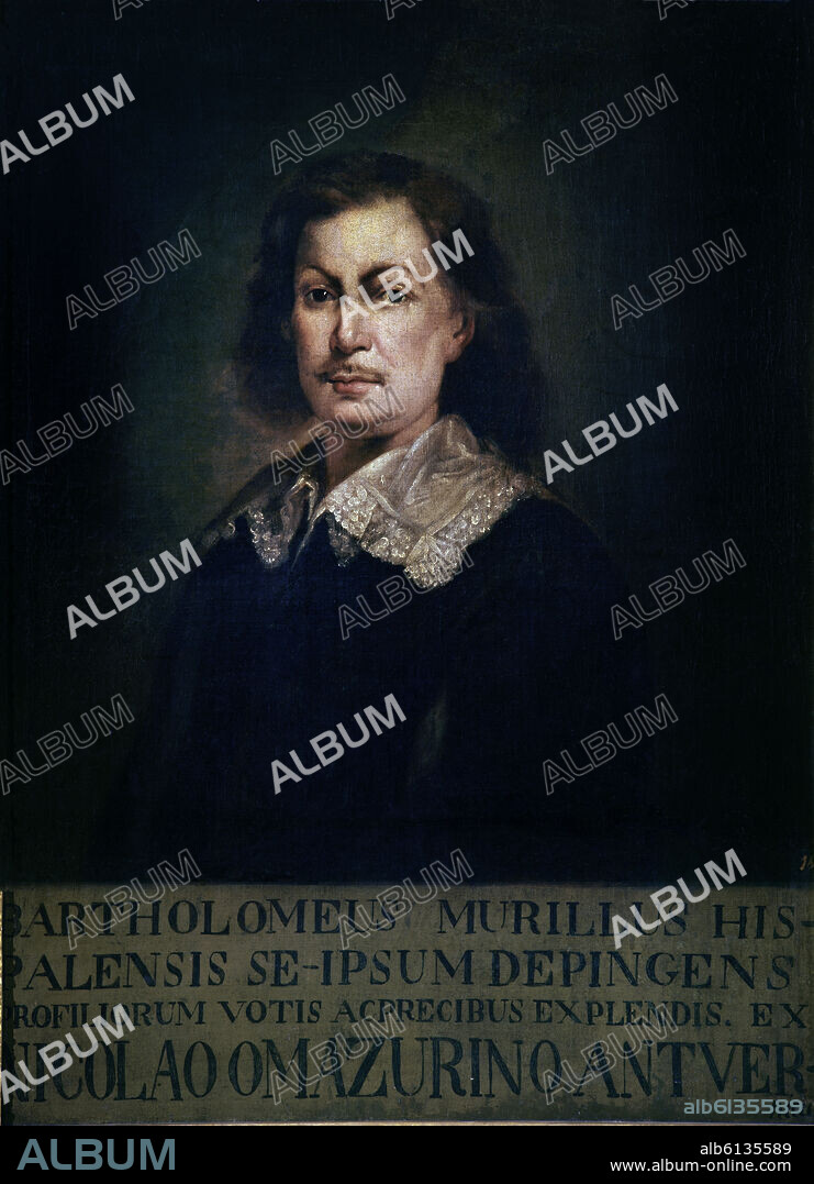 BARTOLOMÉ ESTEBAN MURILLO. AUTORRETRATO - SIGLO XVII - OLEO/LIENZO - 103x77 cm - BARROCO ESPAÑOL - NP 2912.