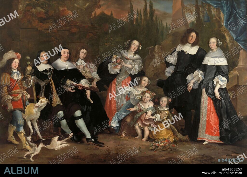 JURIAEN JACOBSZ.. Michiel de Ruyter and his Family. Dating: 1662. Measurements: h 269 cm × w 406 cm × t 5.5 cm × w 71 kg.
