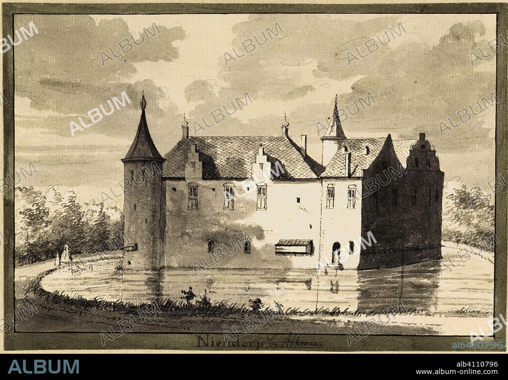 Castle Nieudorp near Alkmaar. Draughtsman: Hendrik de Winter. Draughtsman: Abraham de Haen (II) (rejected attribution). Intermediary draughtsman: Cornelis Pronk (possibly). Dating: 1727 - 1790. Measurements: h 152 mm × w 217 mm.