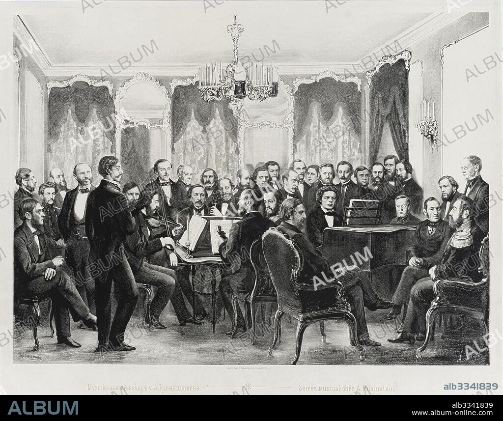 ALEXANDER IGNATYEVICH LEBEDEV. Musical evening with the composer Anton Rubinstein.