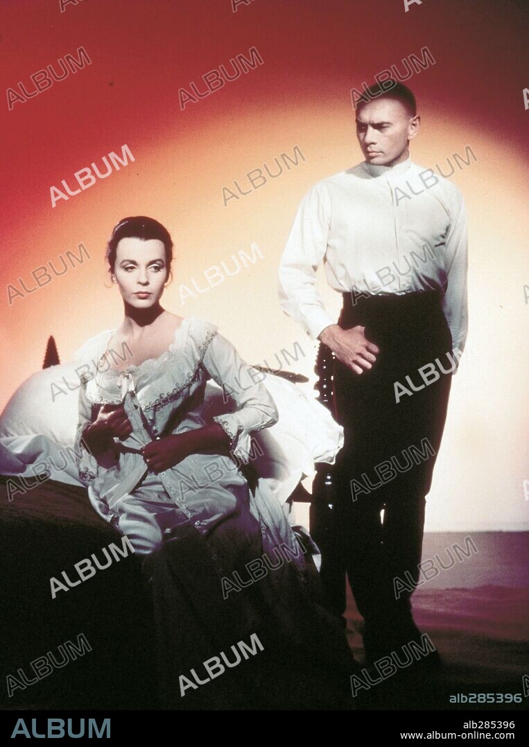 CLAIRE BLOOM y YUL BRYNNER en LOS HERMANOS KARAMAZOV, 1958 (THE BROTHERS KARAMAZOV), dirigida por RICHARD BROOKS. Copyright M.G.M.