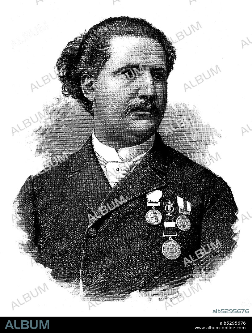 Josep Campabadal Calvet (1849-1905), pianista y compositor catalán. Grabado de 1891.