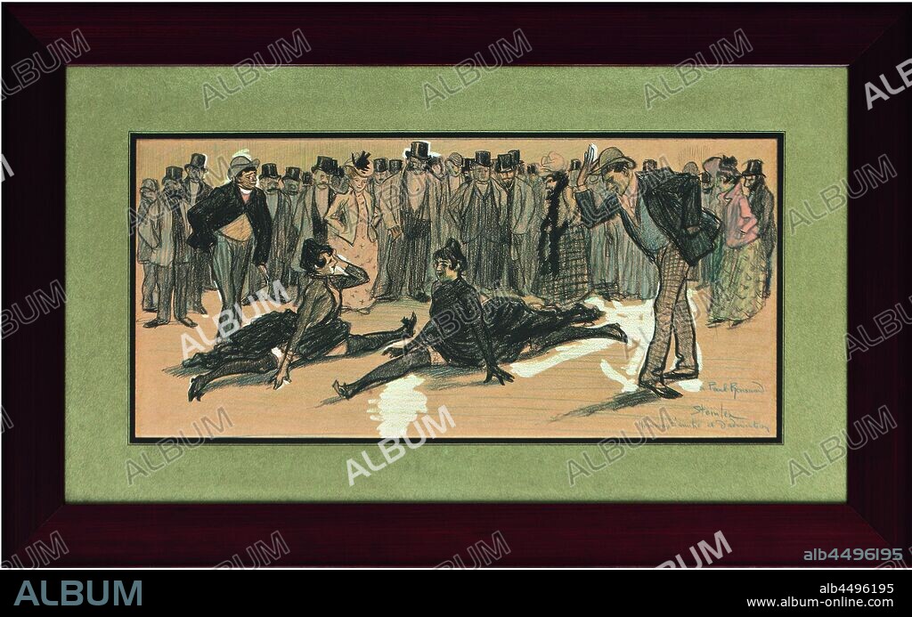 TEOPHILE STEINLEN. La Goulue and Valentin le Désossé at a Ball in the Moulin Rouge.