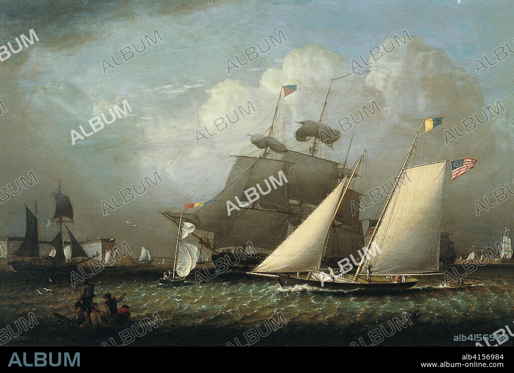 Robert Salmon (Whiteheaven, ca. 1775-Cumberland, after 1845). Picture of the 'Dream' Pleasure Yacht (1839). Oil on panel. 42 x 62.2 cm.