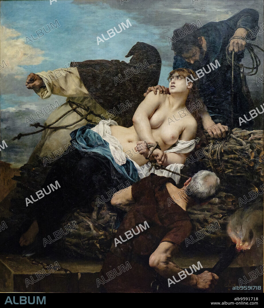 Gabriel Joseph Marie Augustin Ferrier, . Scènes de l'inquisition en Espagne,1879,Museo de Orsay, Ministerio de Cultura y Comunicación Francés, Paris, France,Western Europe.