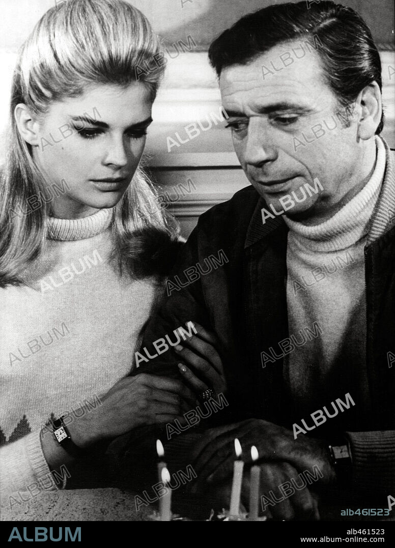 CANDICE BERGEN y YVES MONTAND en VIVIR PARA VIVIR, 1967 (VIVRE POUR VIVRE), dirigida por CLAUDE LELOUCH. Copyright LES FILMS ARIANE.