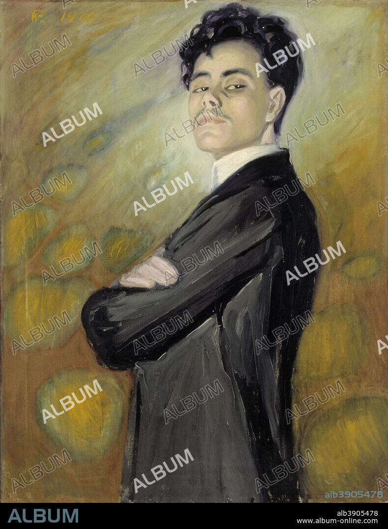 VALLE ROSENBERG. Self-portrait. Date/Period: 1910. Painting. Oil on canvas. Width: 70 cm. Height: 89 cm (without frame).