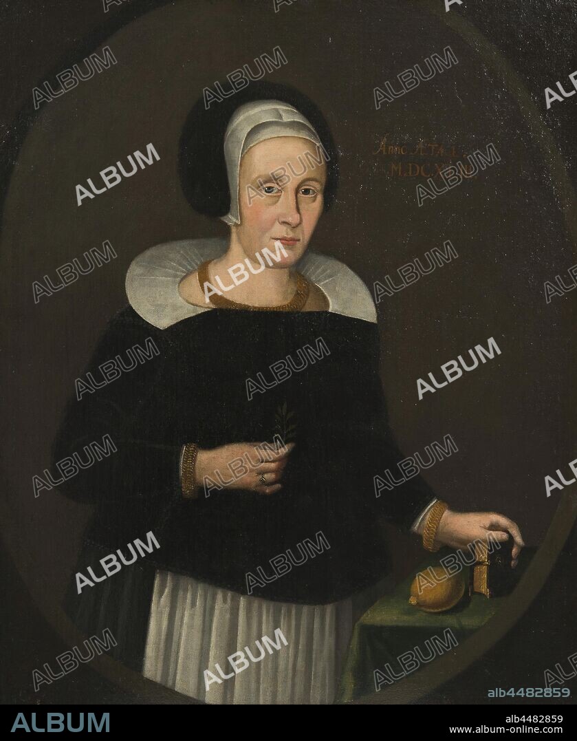 Margareta Zaebråzyntia Bureus, 1594-1657, married to 1. Elaus Terserus 2. Uno Troilius, painting, portrait, 1643, Oil, Height, 103.5 cm (40.7 inches), Width, 8.5 cm, (3.3 inches).