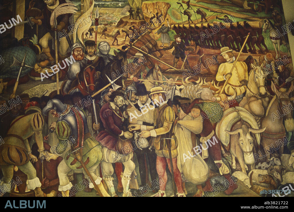 Mural by Diego Rivera at the National Palace, Mexico City, Mexico.