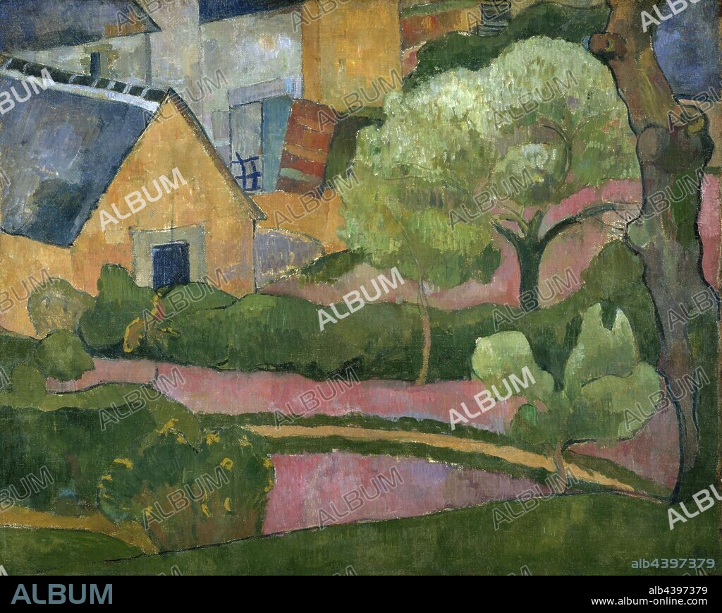 Farmyard at Le Pouldu, Jan Verkade (Dutch, 1868-1946), about 1892, oil on canvas, 25-5/8 x 31-7/8 in. (canvas) 34-1/2 x 41 in. (framed), European Painting and Sculpture 1800-1945.