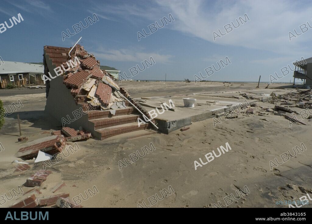 All that remains of the Sea Gull Motel in Cape Hatteras Village following the landfall of Hurricane Isabel on September 18, 2003.