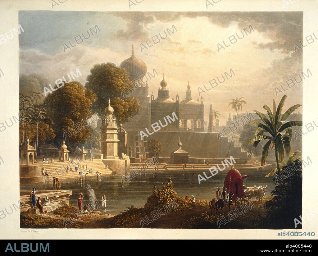 ROBERT MELVILLE GRINDLAY and R. G REEVE. View of Salsoor in the Deccan. . Scenery, costumes and architecture, chiefly on the the western side of India. London, Smith, Elder & Co., 1826-1830. Source: X 400 volume 2, plate 31. Language: English.