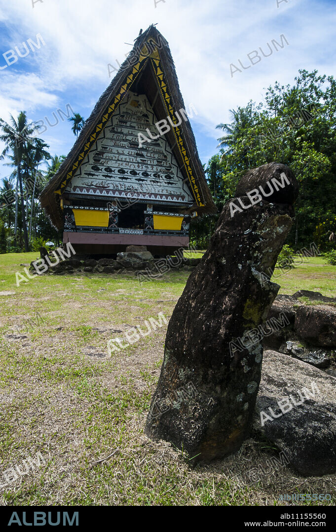 Oldest Bai of Palau, a house for the village chiefs, Island of Babeldoab, Palau, Central Pacific, Pacific.