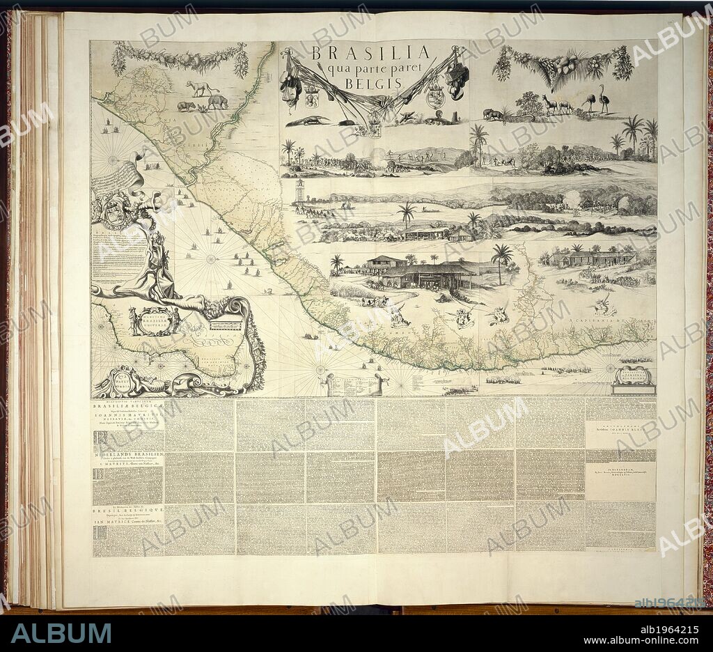 JOAN BLAEU. Brazil. Brasilia qua parte paret Belgis. Amsterdam, 1657. Map of Brazil. 1630 x 1030 mm.  Image taken from: Brasilia, within the The Klencke Atlas. Published by J. and W. Blaeu, H. Allard, N.J. Visscher and others. . Source: Maps.K.A.R.(38).