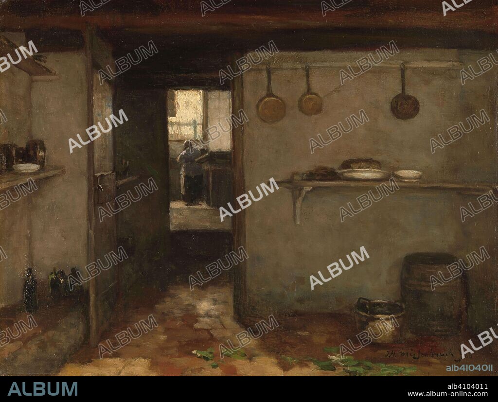 JAN HENDRIK WEISSENBRUCH (mentioned on object). Cellar of the Artist's Home in The Hague. Doorkijkje in het onderhuis van Weissenbruchs woning in Den Haag. Dating: 1888. Measurements: h 39 cm × w 51 cm.