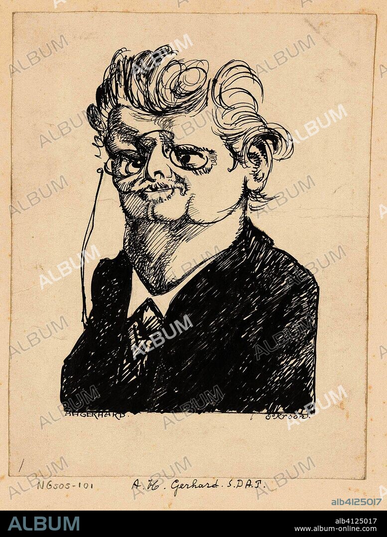 Karikatuur van A.H. Gerhard. Leden der oude garde / A.H. Gerhardt. S.D.A.P. (title on object). Draughtsman: Patricq Kroon (mentioned on object). Dating: May-1920 - 192005. Place: Netherlands. Measurements: h 200 mm × w 155 mm.