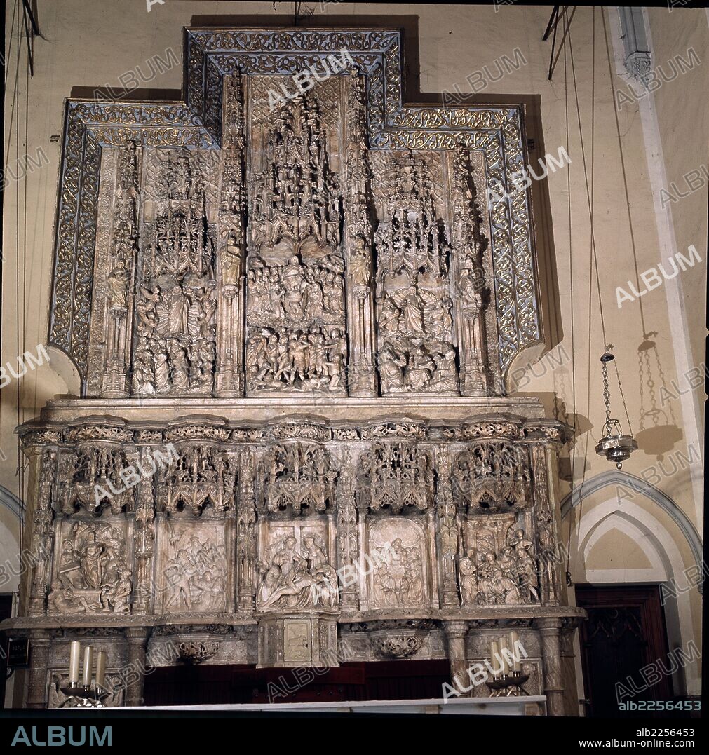GIL DE MORALES. GIL DE MORLANES. ESCULTOR ESPAÑOL. RETABLO MAYOR DE LA PARROQUIETA. CATEDRAL DE GERONA. ALABASTRO. AÑOS 1507-1509. PROCEDENTE DE LA IGLESIA DE MONTE ARAGON.