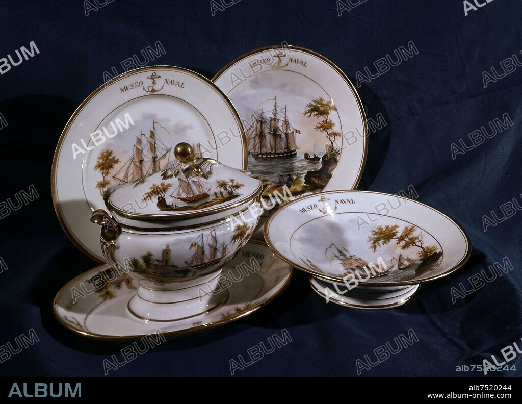 VAJILLA DE PORCELANA DE LA FABRICA DE PASAJES.