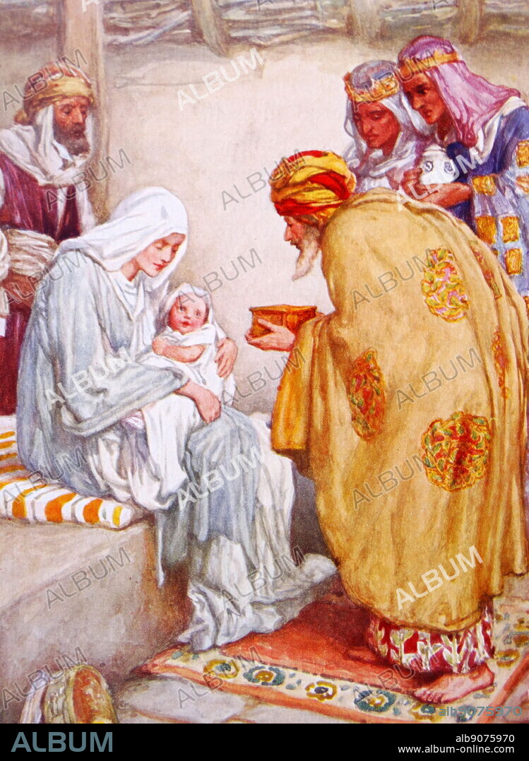 The Magi (Three Wise Men or Three Kings) in the Christian tradition; a group who visited Jesus after his birth; bearing gifts of gold; frankincense and myrrh.