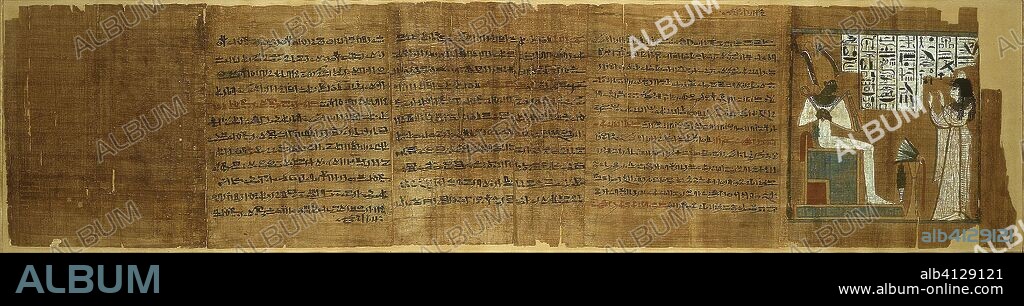 ANCIENT EGYPTIAN. Scene from the Book of the Dead. Egyptian. Date: 1070 BC-946 BC. Dimensions: 24.5 × 101 cm (9 11/16 × 39 7/8 in.). Papyrus and pigment. Origin: Egypt.